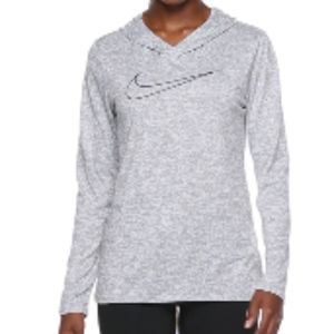 $15 NEW NIKE Women's Dry Victory Wolf Gray Hooded Long Sleeve